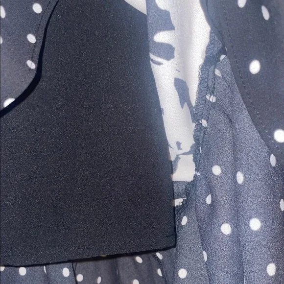 Bar III Black and White Floral Asymmetrical Dress - Picture 7 of 8